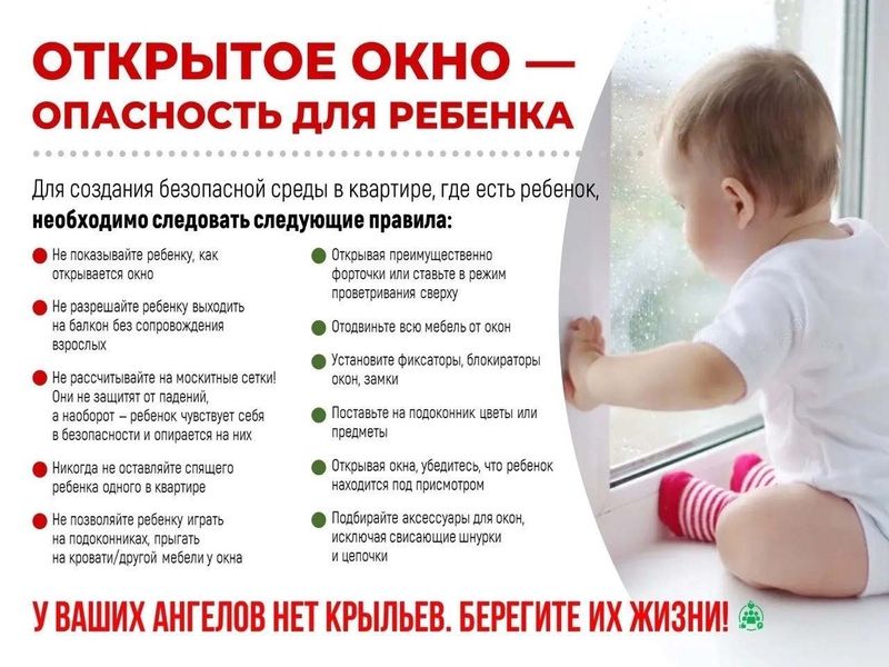 Профилактика несчастных случаев с выпадением детей из окон.